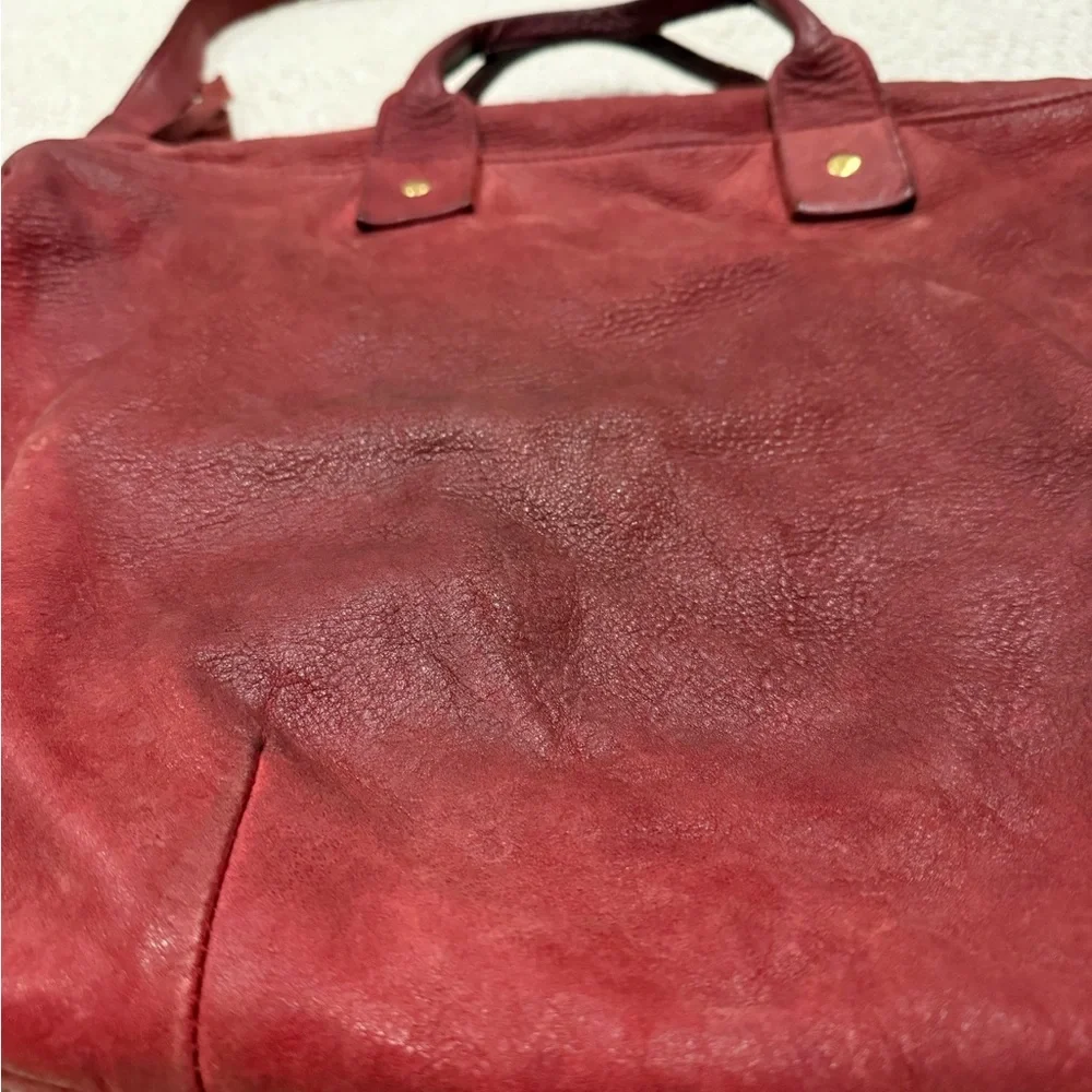 Clare V Deep Red Leather Messenger Bag - Picture 4 of 9